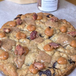 Cookie version XXL praliné amandes caramel au beurre salé